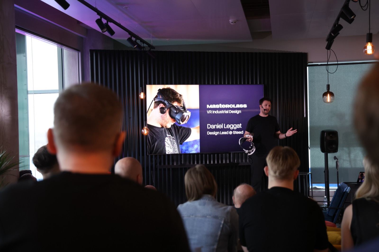 Crowd at a VR industrial design masterclass